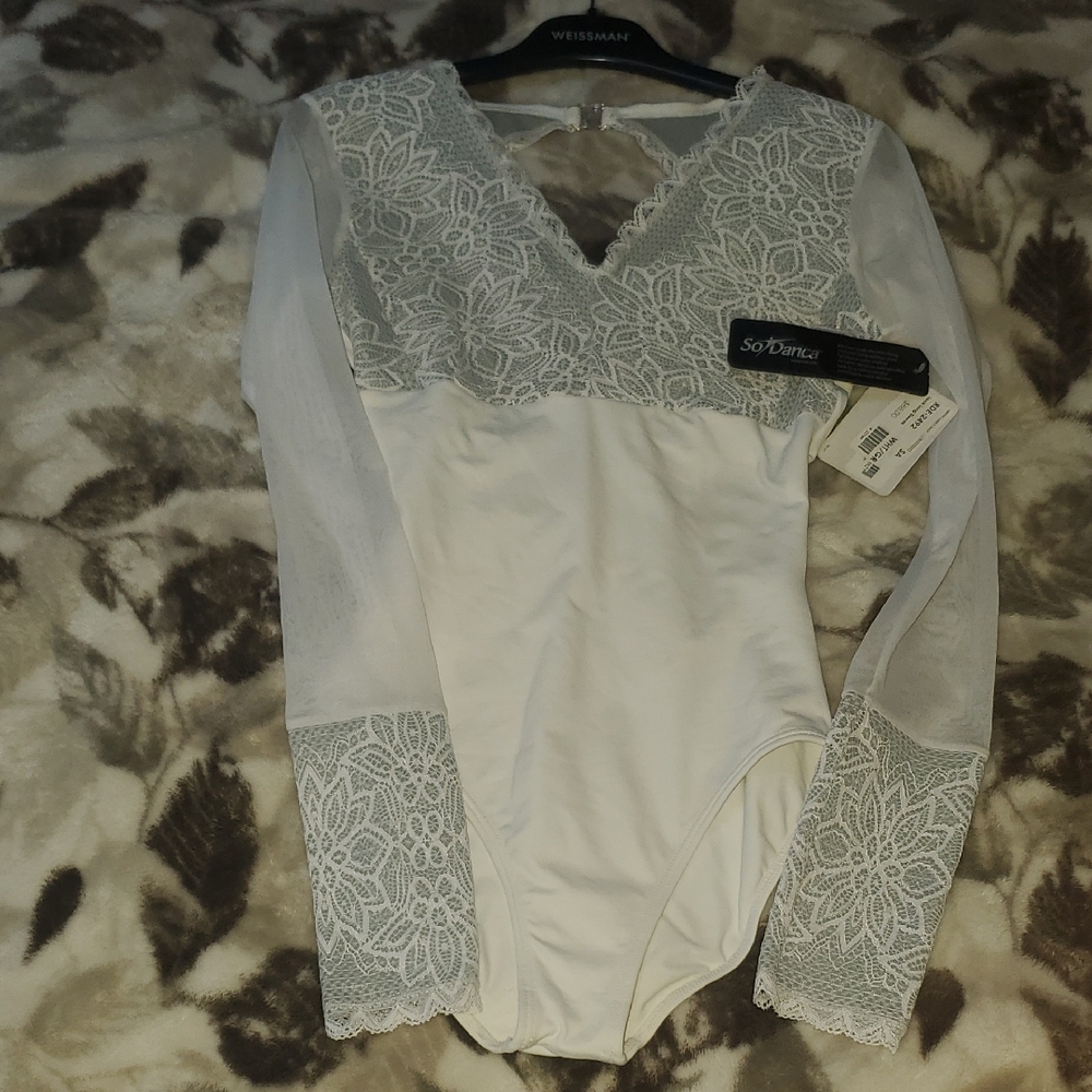 NWT SoDanca Lace Dance Ballet Leottard Solo Costume